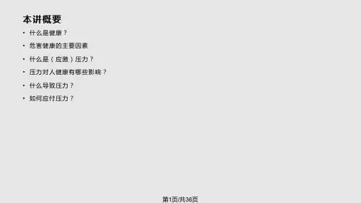 组织行为学工作压力PPT课件