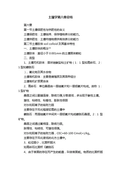 土壤学第六章总结