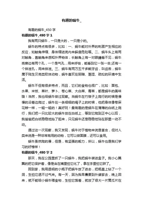 有趣的蜗牛_450字