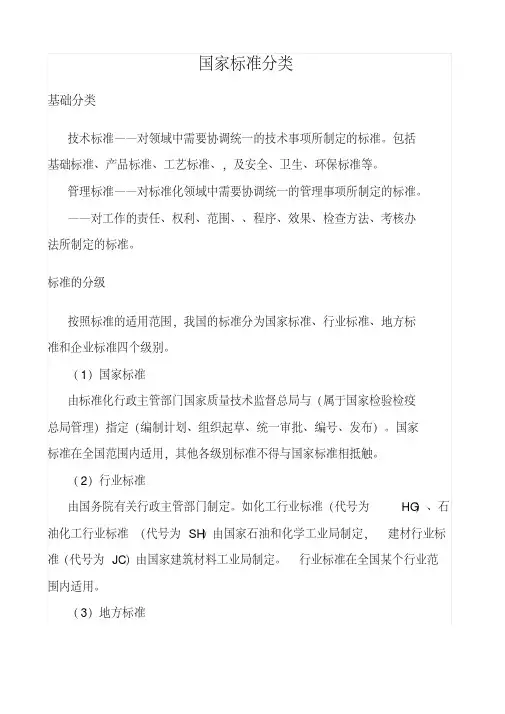 国家标准分类