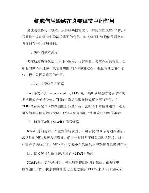 细胞信号通路在炎症调节中的作用