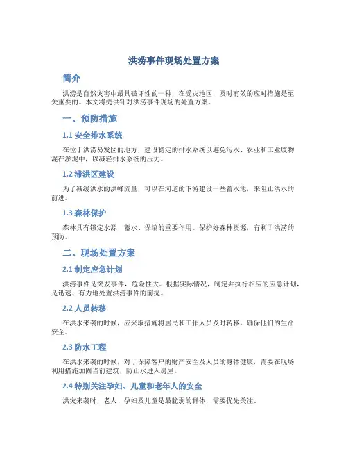 洪涝事件现场处置方案