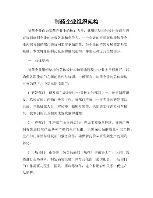 制药企业组织架构