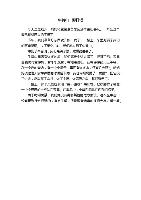 牛首山一游日记