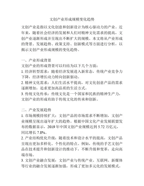文创产业形成规模变化趋势