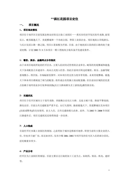 滨江项目报告
