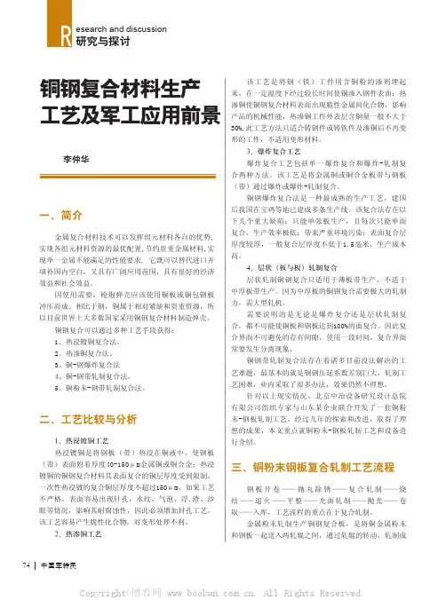 铜钢复合材料生产工艺及军工应用前景