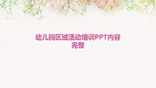 幼儿园区域活动培训PPT内容完整