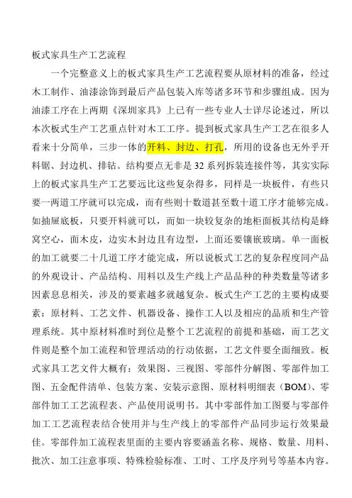 板式家具生产工艺流程