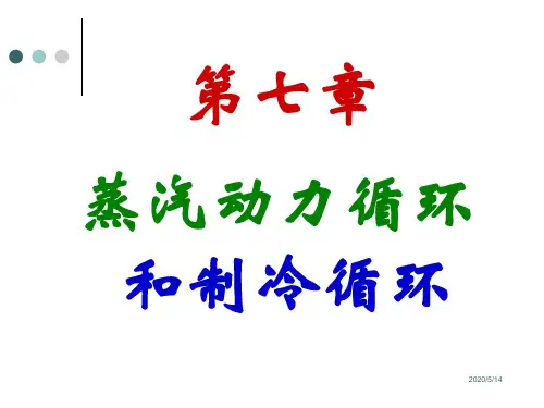 化工热力学第六章 蒸汽动力循环和制冷循环
