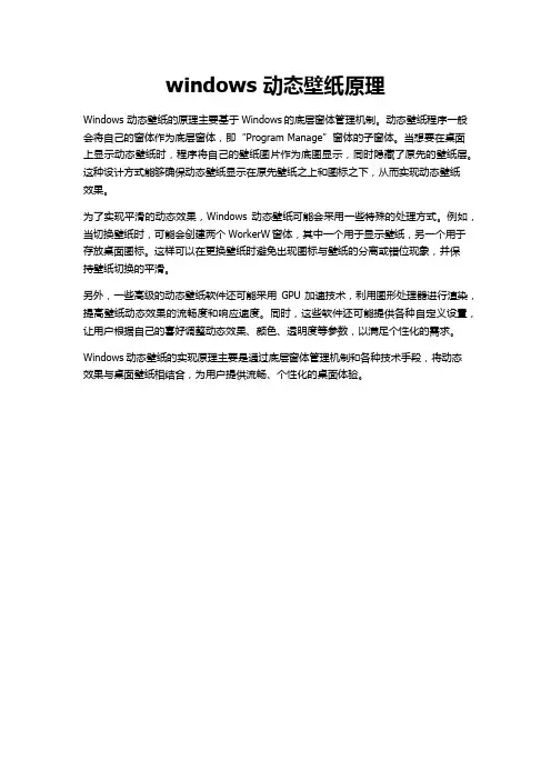 windows 动态壁纸原理