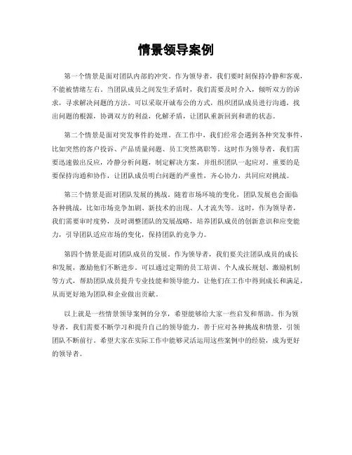情景领导案例