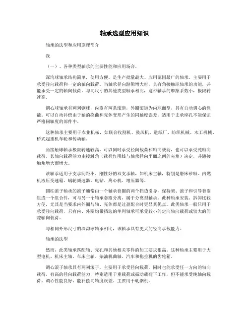 轴承选型应用知识