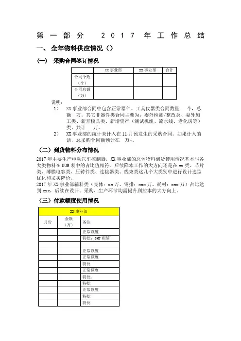 供应链(采购)管理中心工作总结与计划