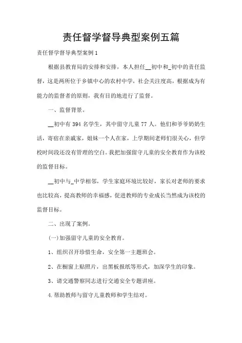 责任督学督导典型案例五篇