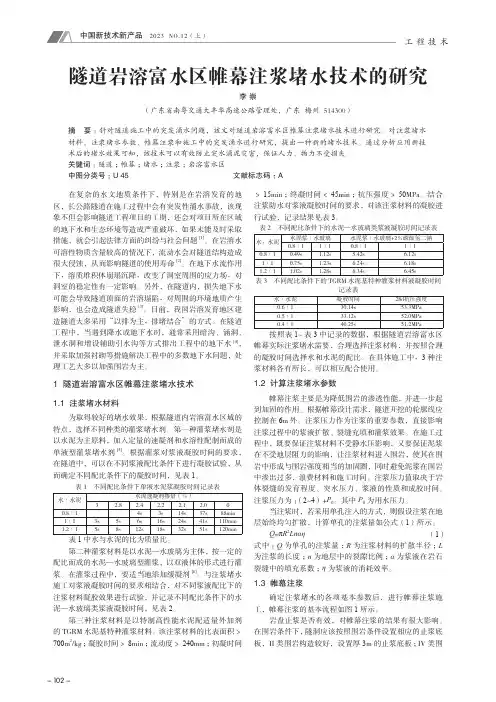 隧道岩溶富水区帷幕注浆堵水技术的研究