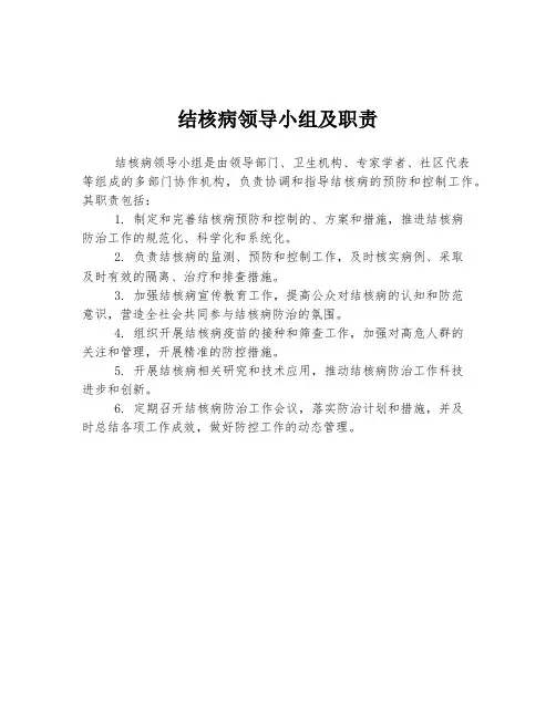 结核病领导小组及职责