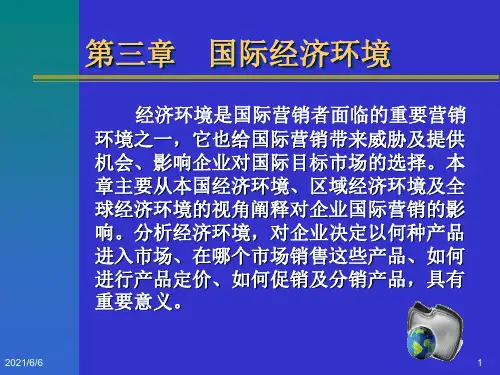 国际市场营销课件】第三章国际经济环境