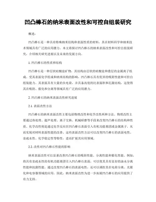 凹凸棒石的纳米表面改性和可控自组装研究