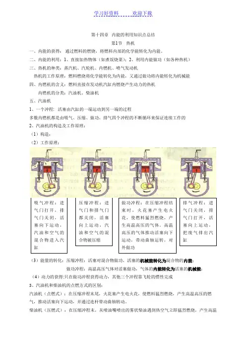 内能的利用知识点总结