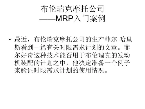 布伦瑞克摩托公司MRP案例答案