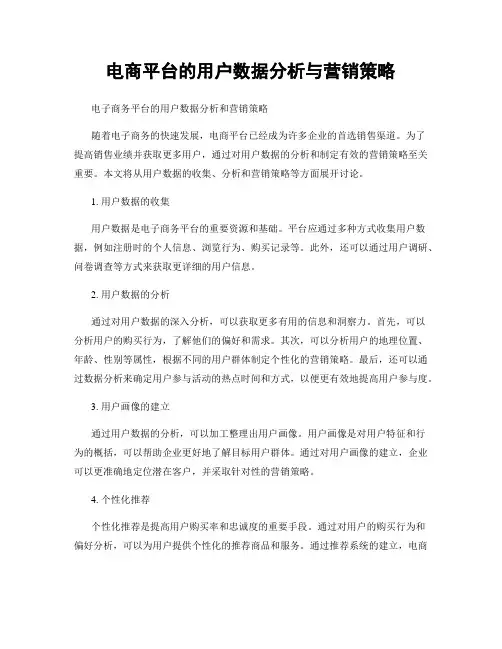 电商平台的用户数据分析与营销策略