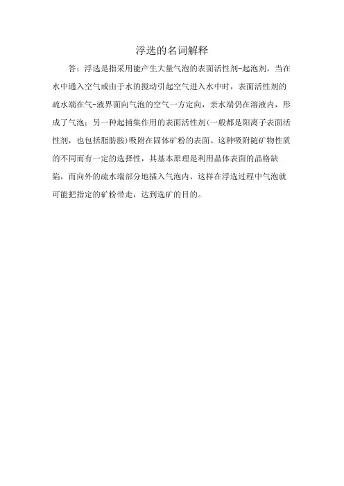 浮选的名词解释