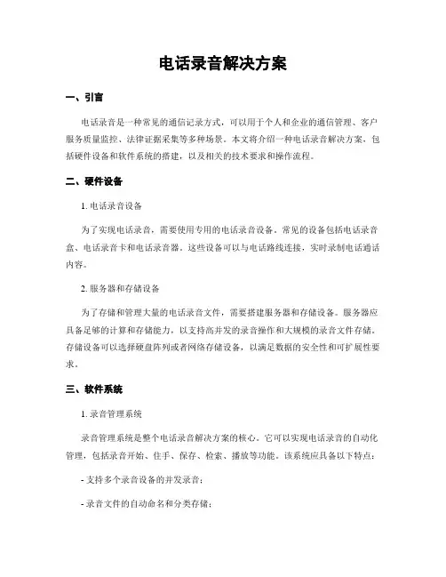 电话录音解决方案