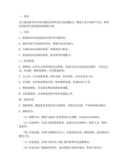 防汛应急预案桌面推演方案