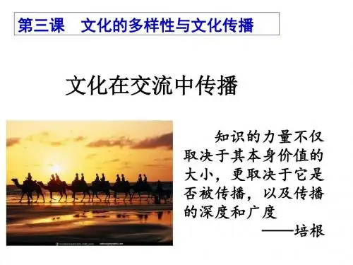 人教版高中政治必修三3.2文化在交流中传播(共14张PPT)