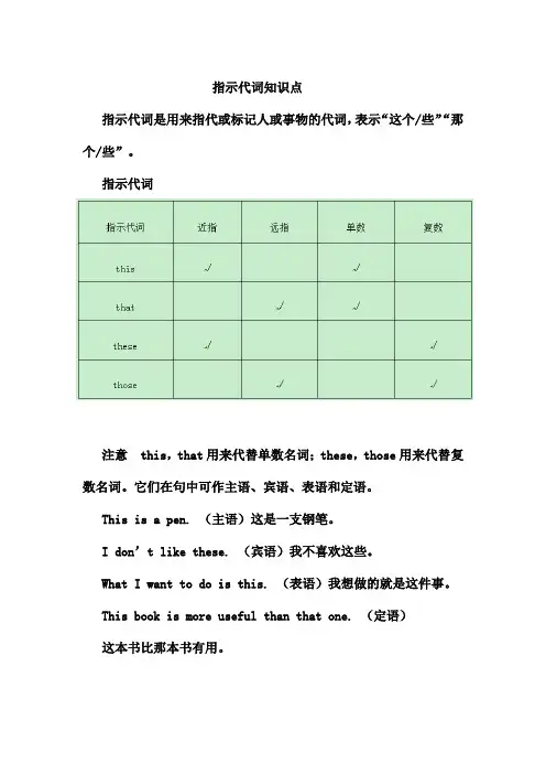 指示代词知识点