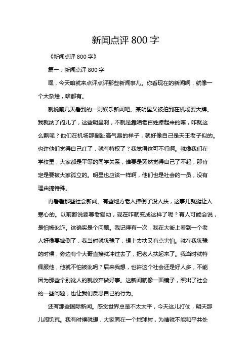 新闻点评800字