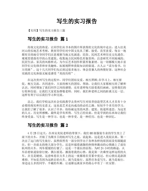 写生的实习报告