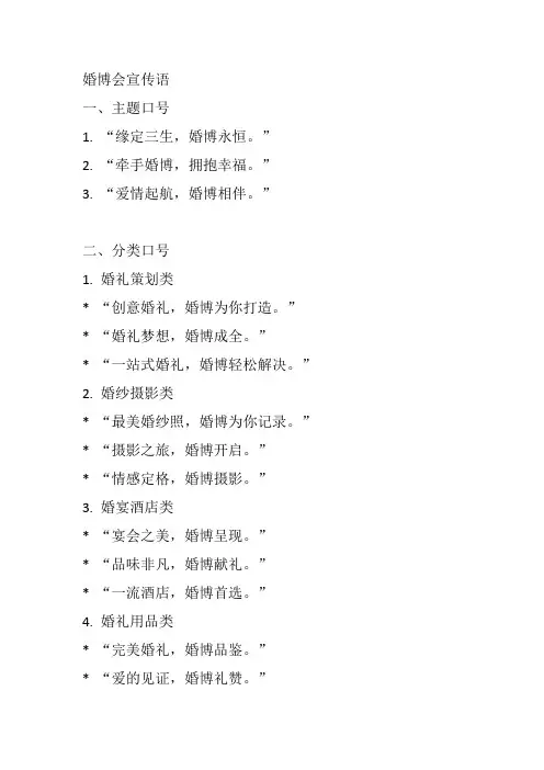 婚博会宣传语