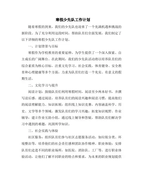 寒假少先队工作计划
