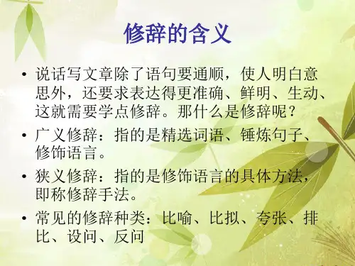 小学五年级修辞手法的运用