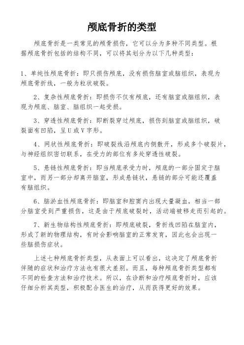 颅底骨折的类型