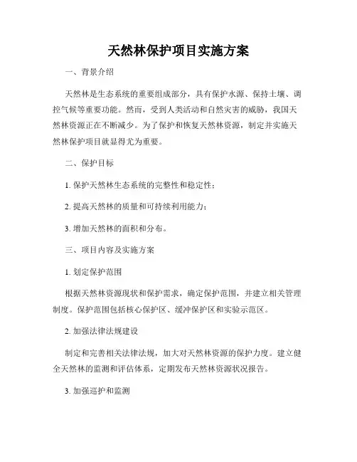 天然林保护项目实施方案