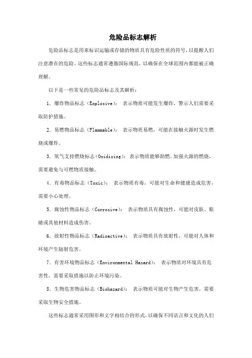 危险品标志解析