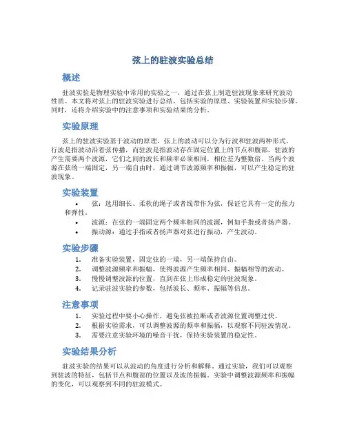 弦上的驻波实验总结