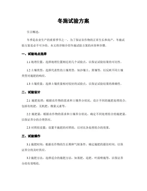 冬施试验方案