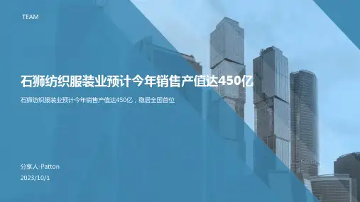 2023年石狮纺织服装业分析：2022年销售产值有望达到450亿元报告模板