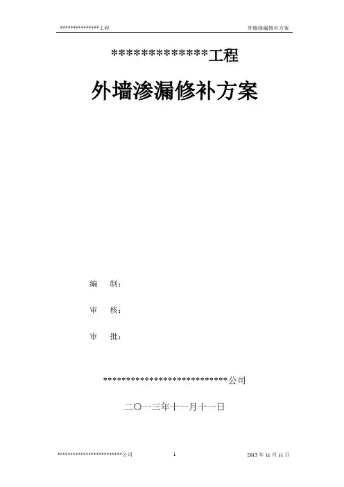 外墙渗漏修补方案方案