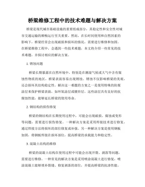 桥梁维修工程中的技术难题与解决方案