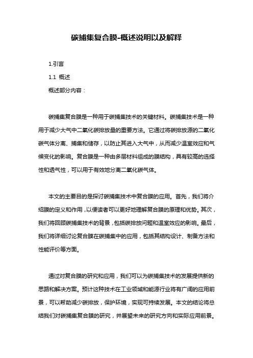 碳捕集复合膜-概述说明以及解释