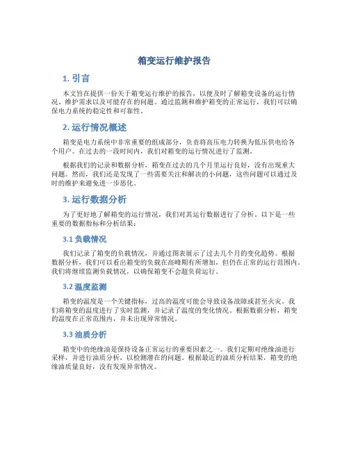 箱变运行维护报告