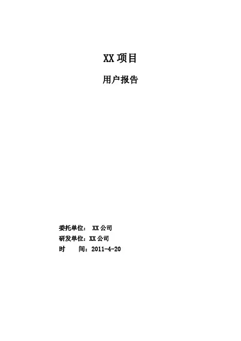 XX项目用户报告