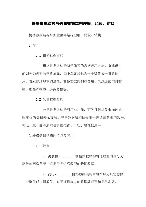 栅格数据结构与矢量数据结构[理解、比较、转换]