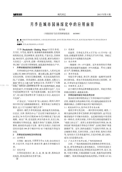 月季在城市园林绿化中的应用前景  