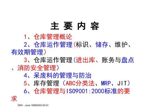 物流管理系列课程之一仓库管理员培训